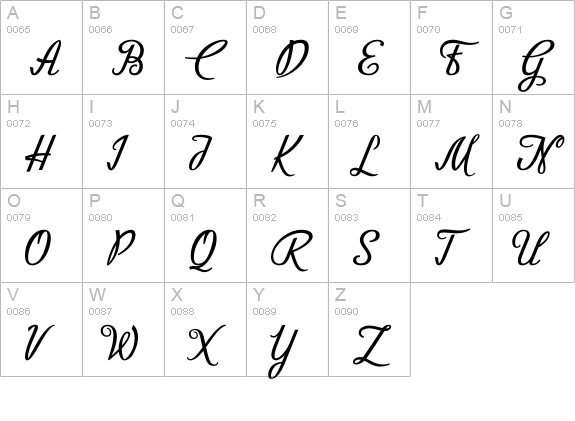 CA Recape uppercase A-Z preview