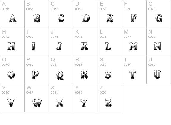 CabaretICG uppercase A-Z preview