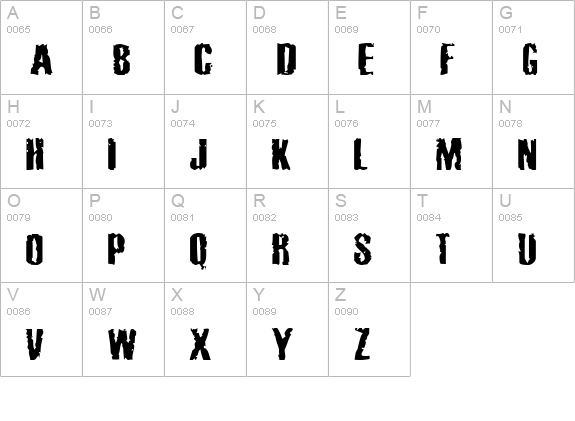 Cabeen Crappy uppercase A-Z preview
