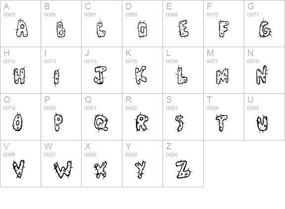 Cactus Love uppercase A-Z preview