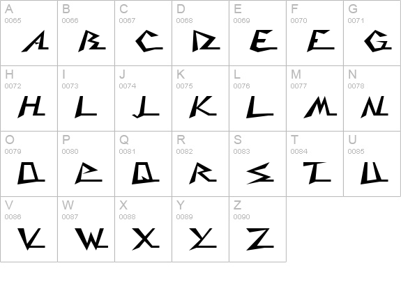 Caddy uppercase A-Z preview
