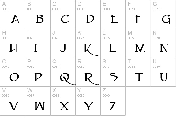 Caeldera uppercase A-Z preview