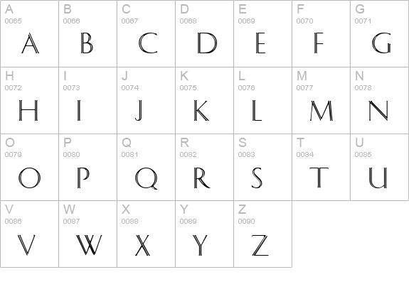 Caesar Regular uppercase A-Z preview