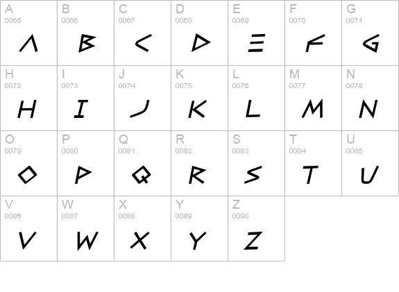CaesarBrute BTN BoldOblique uppercase A-Z preview