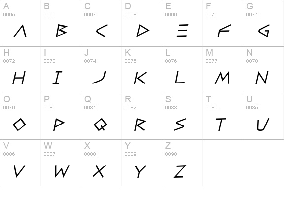 CaesarBrute BTN Oblique uppercase A-Z preview