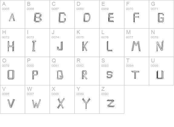 caffeen uppercase A-Z preview