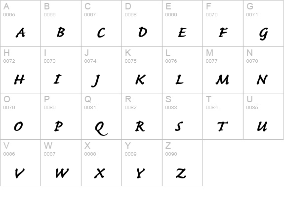 Caflisch Script Bold uppercase A-Z preview
