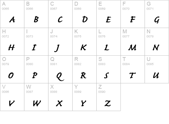 Caflisch Script Pro Bold uppercase A-Z preview