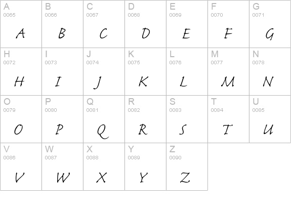 Caflisch Script Pro Light uppercase A-Z preview