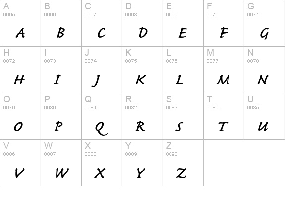 Caflisch Script Pro Semibold uppercase A-Z preview