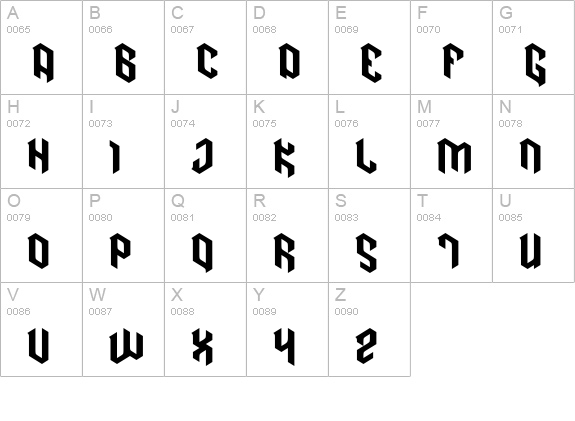 cain uppercase A-Z preview