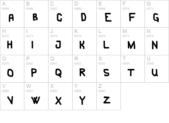 Cake! uppercase A-Z preview