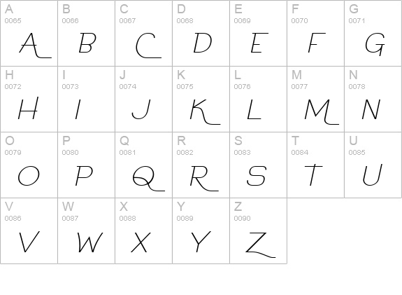 Calamity Teen BTN Lt Oblique uppercase A-Z preview
