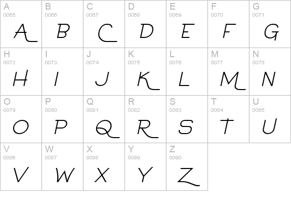 Calamity Teen BTN Oblique uppercase A-Z preview