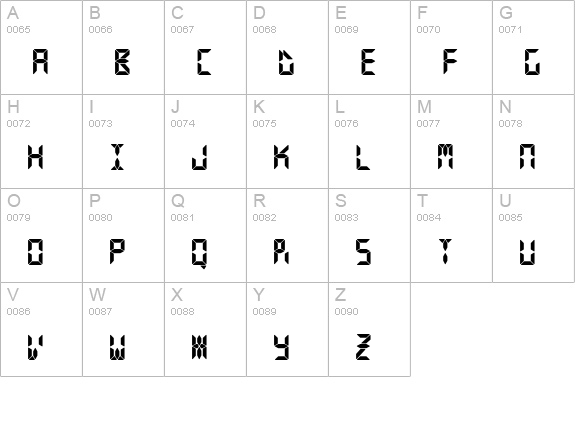 CalculusLCDRegular uppercase A-Z preview