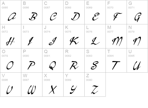 Calendary Hands PERSONAL USE DEMO uppercase A-Z preview