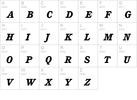 Calgary-Heavy-Italic uppercase A-Z preview