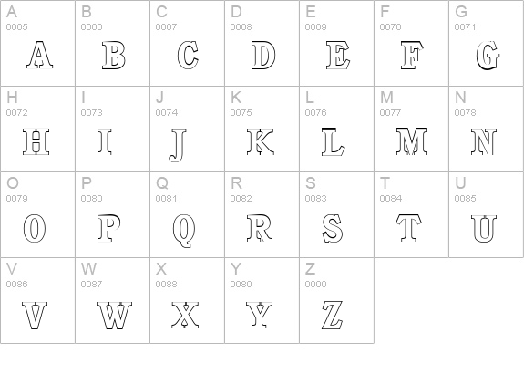 CalgaryOutline-Bold uppercase A-Z preview