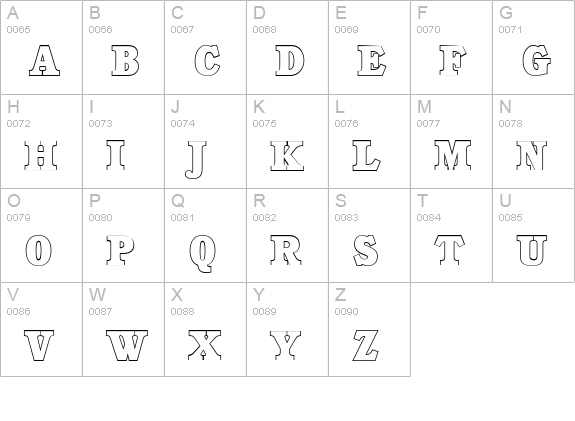CalgaryOutline-Heavy-Regular uppercase A-Z preview