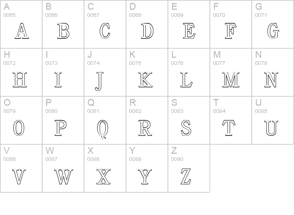 CalgaryOutline-Light-Regular uppercase A-Z preview