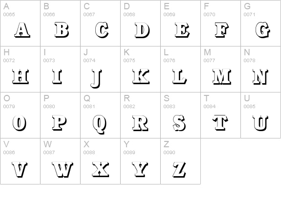 CalgaryShadow-Heavy-Regular uppercase A-Z preview