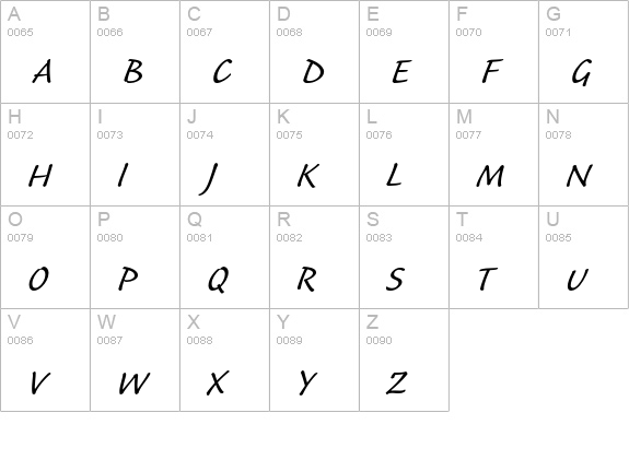 Caliban uppercase A-Z preview
