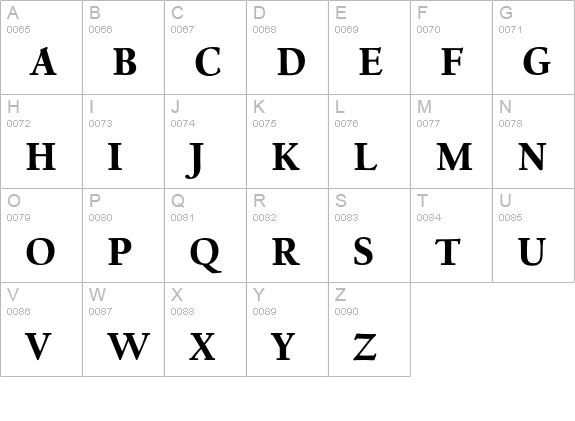 CalifornianText-Bold uppercase A-Z preview