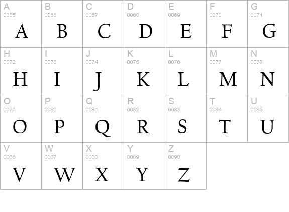 CalifornianText-RomanExpert uppercase A-Z preview