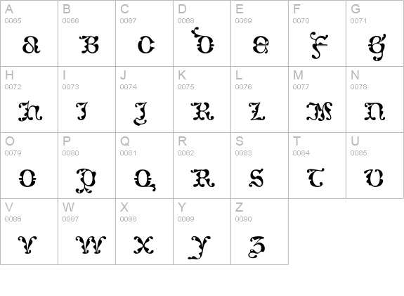 CaligrafiaDeBula-Normal uppercase A-Z preview