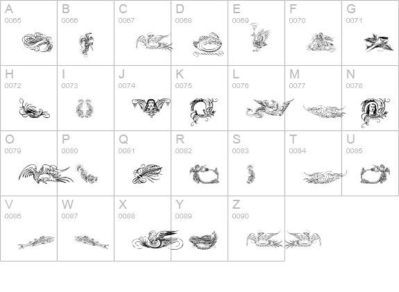 CaligrafiaDivina uppercase A-Z preview