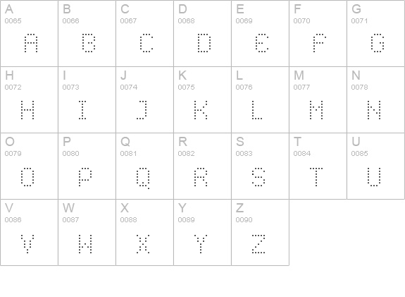 CALIPER-000DL uppercase A-Z preview