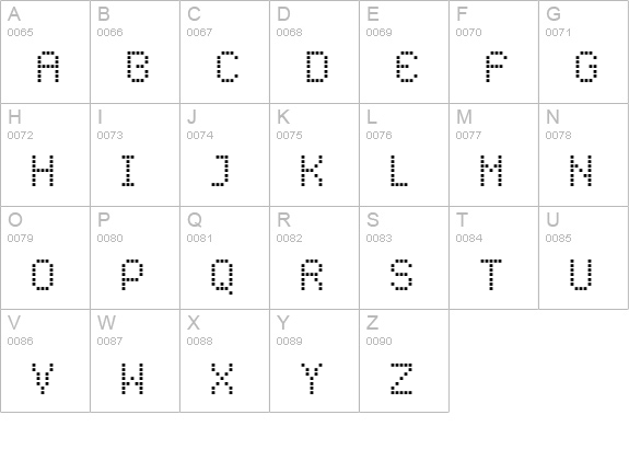 CALIPER-111ML uppercase A-Z preview