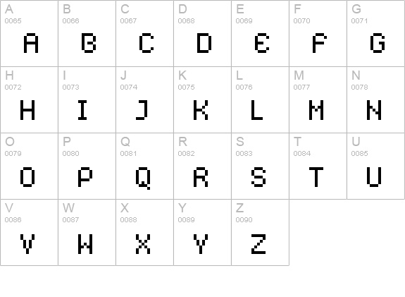 CALIPER-333TC uppercase A-Z preview