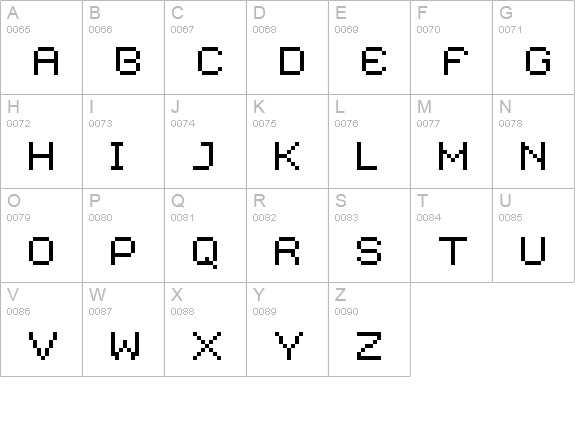 CALIPER-888XW uppercase A-Z preview