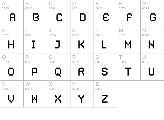 Caliper Stairstep uppercase A-Z preview