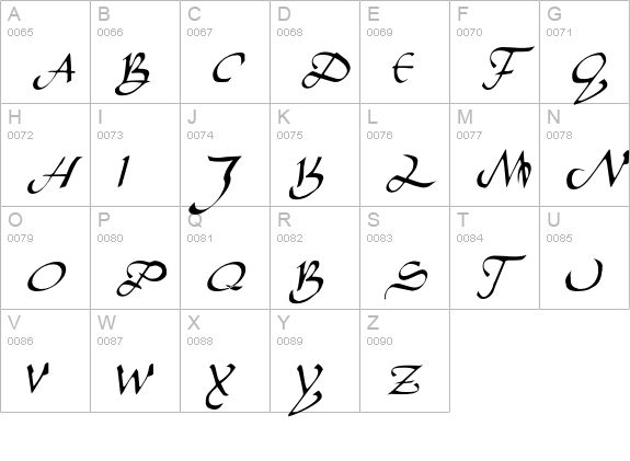 Caliph uppercase A-Z preview