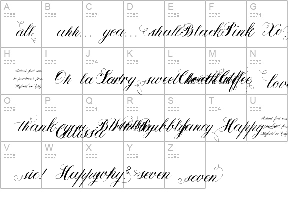 Calissa Words uppercase A-Z preview