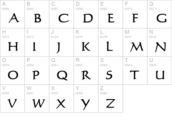 Calli 109 Bold uppercase A-Z preview
