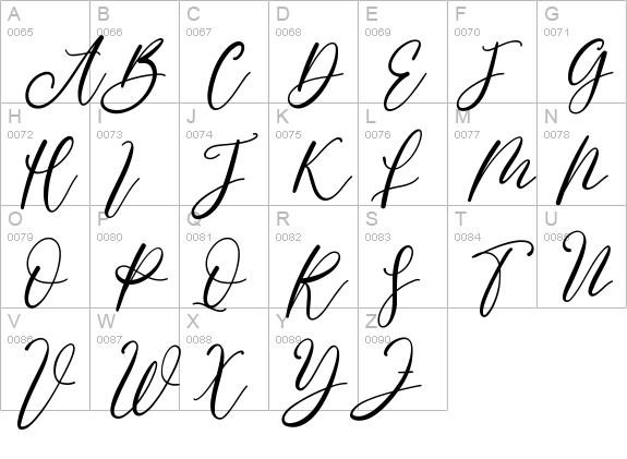 Calligraphy Brilliant uppercase A-Z preview