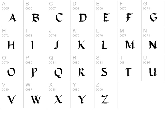 Calligraphy New uppercase A-Z preview