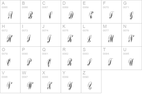 Calvados uppercase A-Z preview