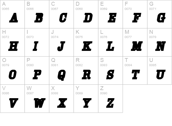 Cam ExtraBoldOblique uppercase A-Z preview