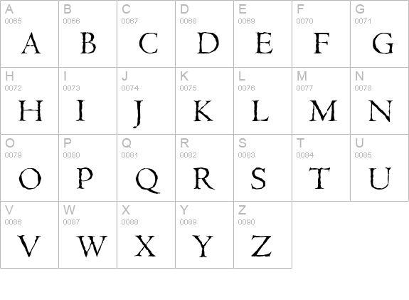 CambridgeAntique-Light-Regular uppercase A-Z preview
