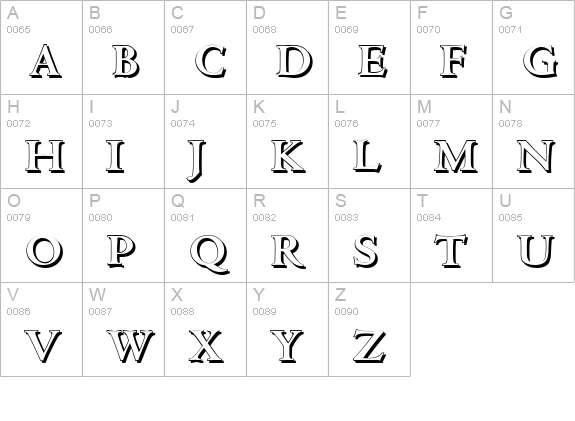 CambridgeShadow-Bold uppercase A-Z preview