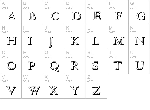 CambridgeShadow-Regular uppercase A-Z preview