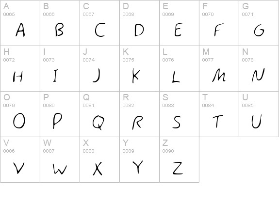 CamdensHand Regular uppercase A-Z preview