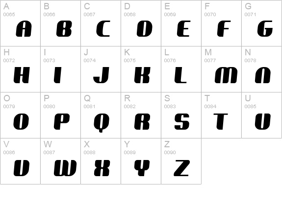 Camellia ExtraBold uppercase A-Z preview