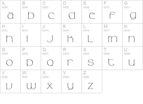 CamelliaEF uppercase A-Z preview