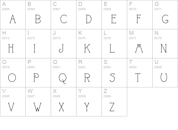 Camelot MF uppercase A-Z preview