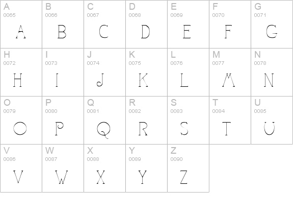 Camelot Regular uppercase A-Z preview